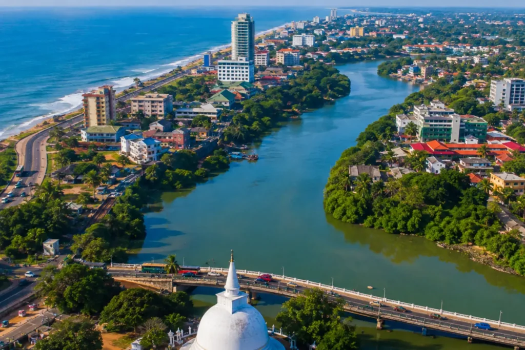 Luxury destination wedding location overlooking Kalutara River and coastline in Sri Lanka